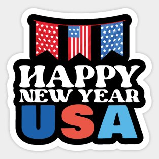 Happy New Year Usa America Birthday Sticker